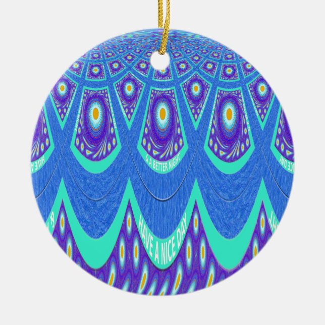 Blue Batik Keramik Ornament (Vorne)