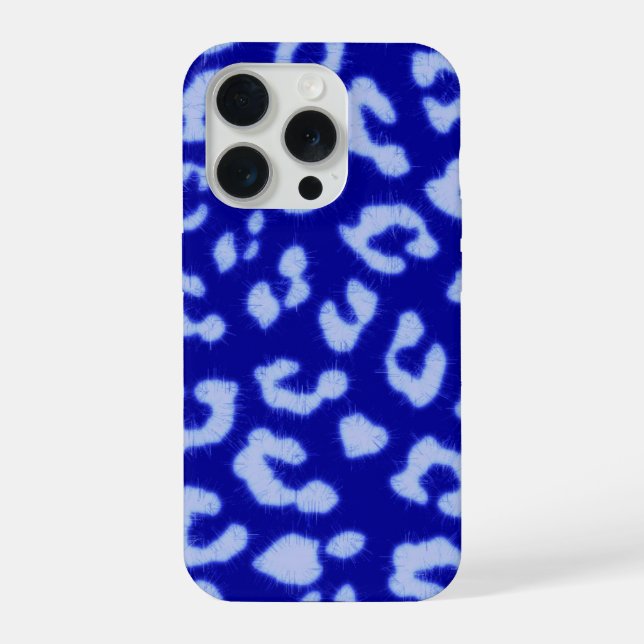 Blue Batik Leopard - phone case iPhone 15 Pro Hülle (Rückseite)