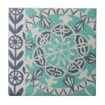Blue Batik Tile I Fliese<br><div class="desc">floral</div>