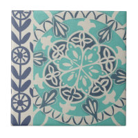 Blue Batik Tile I