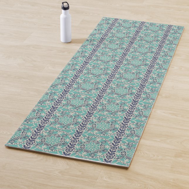 Blue Batik Tile I Yogamatte (Beispiel)