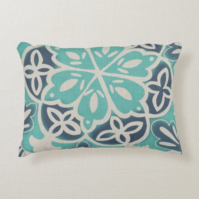 Blue Batik Tile I Zierkissen (Vorderseite)