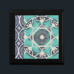 Blue Batik Tile II Schmuckschachtel<br><div class="desc">floral</div>