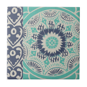 Blue Batik Tile III Fliese
