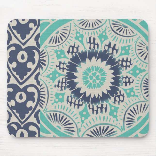 Blue Batik Tile III Mousepad (Vorne)