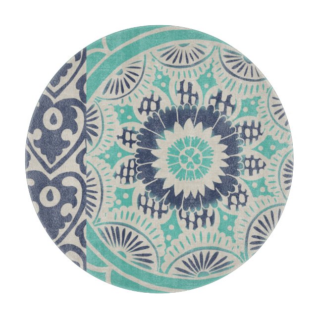 Blue Batik Tile III Schneidebrett (Vorderseite)