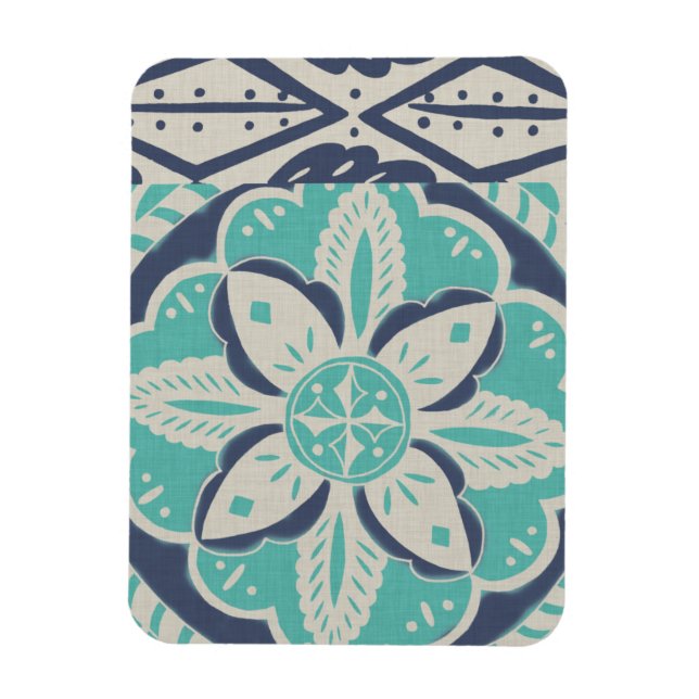 Blue Batik Tile IV Magnet (Vertikal)