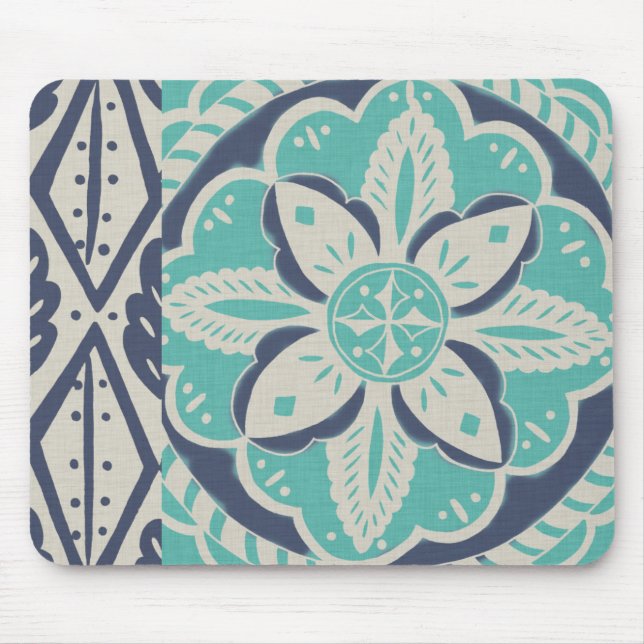 Blue Batik Tile IV Mousepad (Vorne)