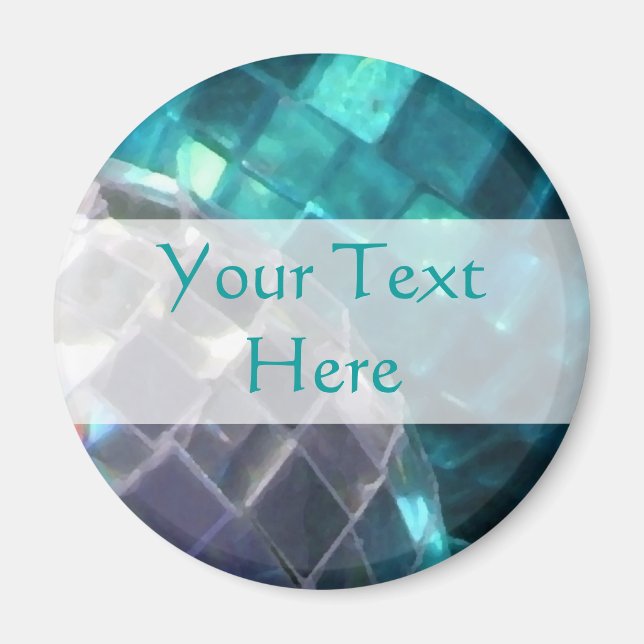 Blue Baubles Detail 'Dein Text'-Magnet Magnet (Vorne)
