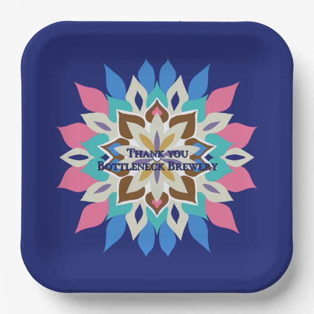 Blue Bayou 9 Zoll quadratische Papierplatten Pappteller (Vorderseite)