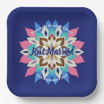 Blue Bayou 9-Zoll-Viereckige Hochzeitsplatten