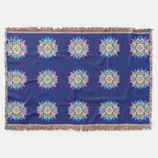 Blue Bayou Mandala Wurfdecke Decke (Vorderseite)