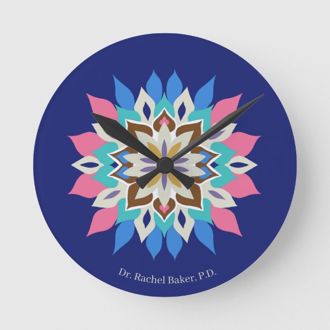 Blue Bayou  Runde Wanduhr (Vorderseite)