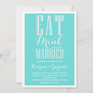 Blue Be Verheiratet Hochzeit Einladung