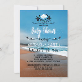 Blue Beach Baby Dusche Einladung