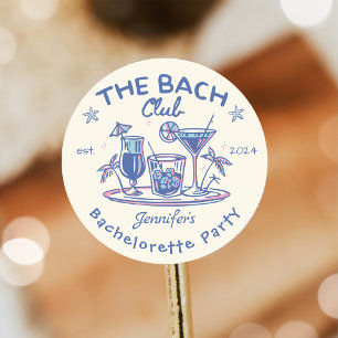Blue Beach Cocktail Junggesellinnen-Abschied Runder Aufkleber