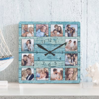 Blue Beach Driftwood Planks Rustic Nautical