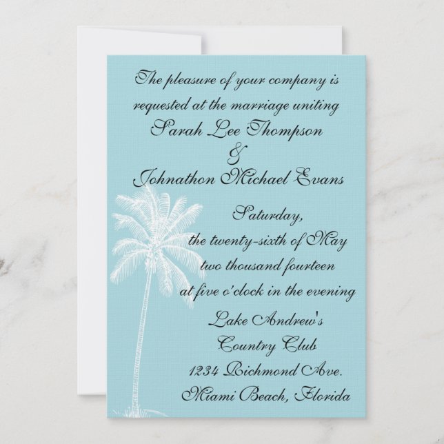 Blue Beach Einladung 5 x 7 (Vorderseite)