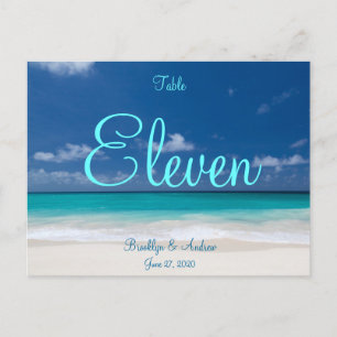 Blue Beach Hochzeiten Tischnummern Postkarten