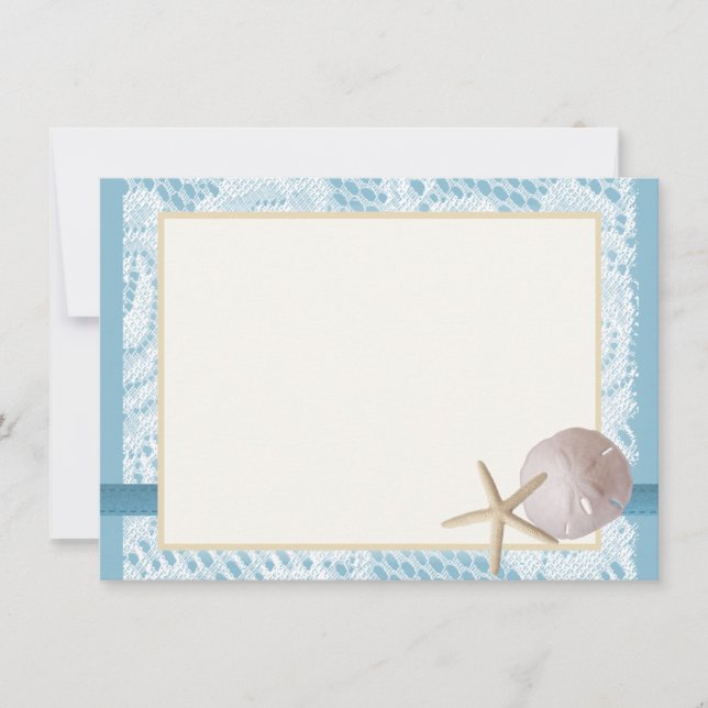 Blue Beach Lace Sand Dollar Vielen Dank Dankeskarte (Vorderseite)