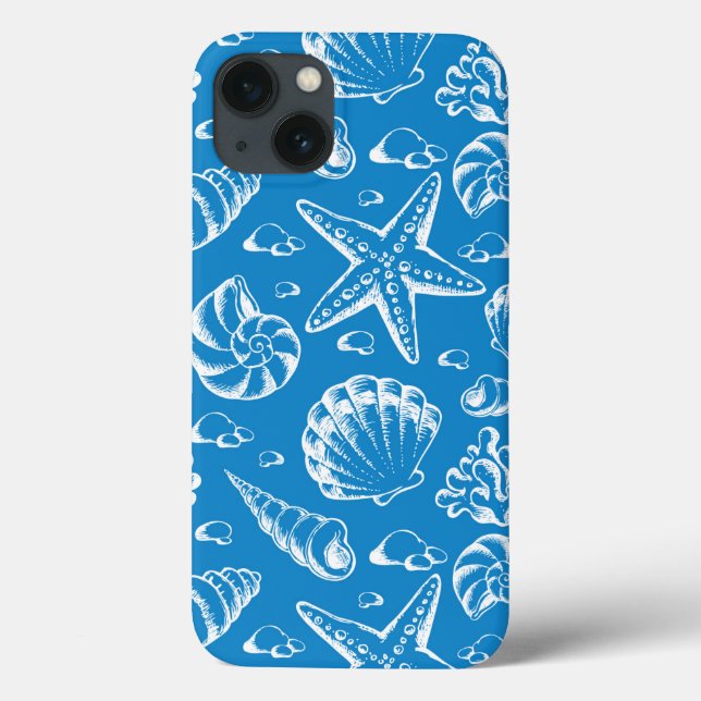 Blue Beach Pattern Case-Mate iPhone Hülle (Rückseite)
