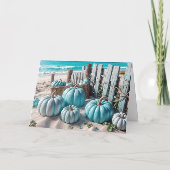 Blue Beach Pumpkins zum Geburtstag Karte (Vorderseite)
