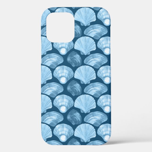 Blue Beach Seashell Pattern Case-Mate iPhone Hülle (Rückseite)