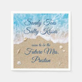 Blue Beach Waves Brautparty Napkin Serviette
