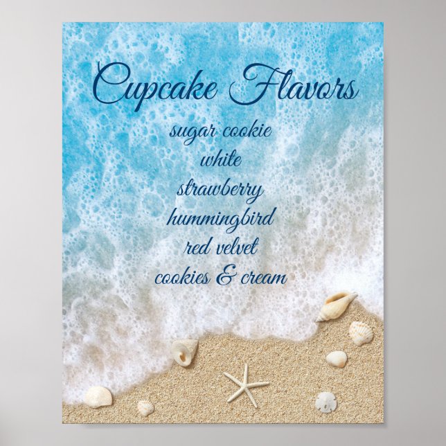 Blue Beach Waves Dessert Bar Poster (Vorne)