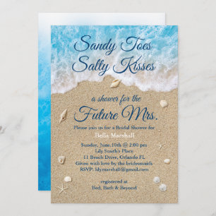 Blue Beach Waves Invitation de la douche nuptiale