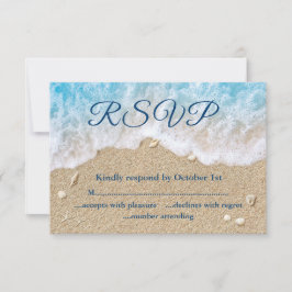 Blue Beach Waves Mrs. & Mrs. UAWG RSVP Karte