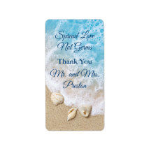 Blue Beach Waves Spread Liebe Hand Sanitizer Tall