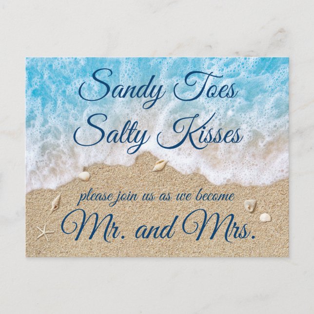 Blue Beach Waves UAWG Postcard Einladungspostkarte (Vorderseite)