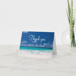 Blue Beach Wedding danke Ihnen Karten