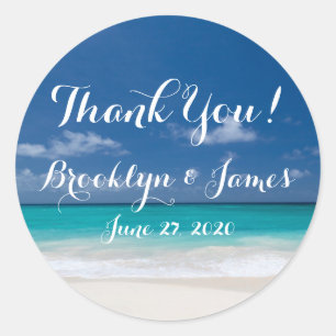 Blue Beach Wedding Stickers
