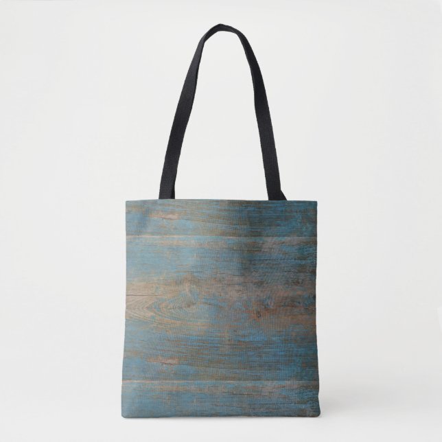 Blue Beach Wood Texture Tasche (Vorderseite)