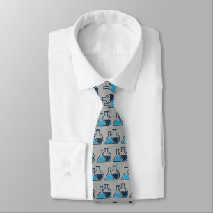 Blue Beakers Chemical Design Necktie Krawatte