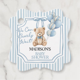 Blue Bear Baby Shower Geschenkanhänger