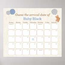 Blue Bear Baby Shower schätzt den Terminkalender