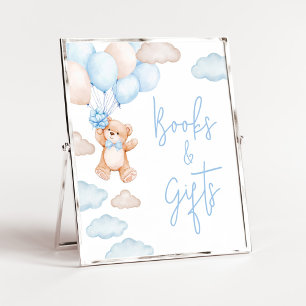 Blue Bear Balloon Baby Duschbücher und Geschenke Poster