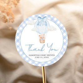 Blue Bear Bearly Wait Baby Shower Runder Aufkleber