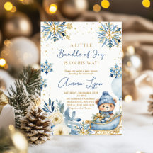 Blue Bear Weihnachts Winter Boy Baby Dusche