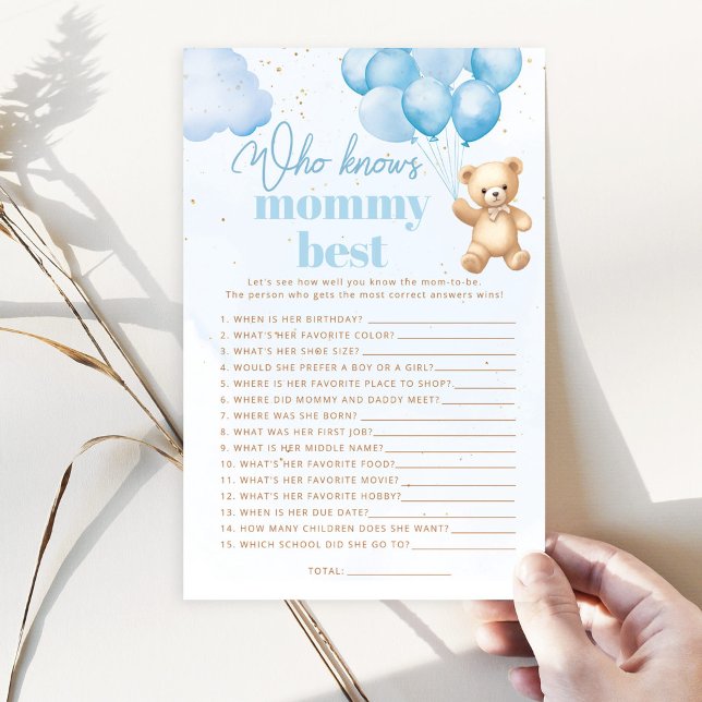 Blue Bear Wer kennt das beste Baby-Duschspiel (Von Creator hochgeladen)