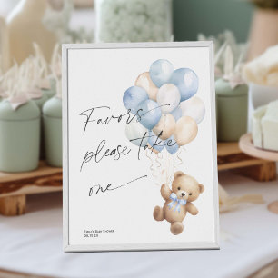 Blue Bearly wait Junge Dusche Favoriten Zeichen Poster