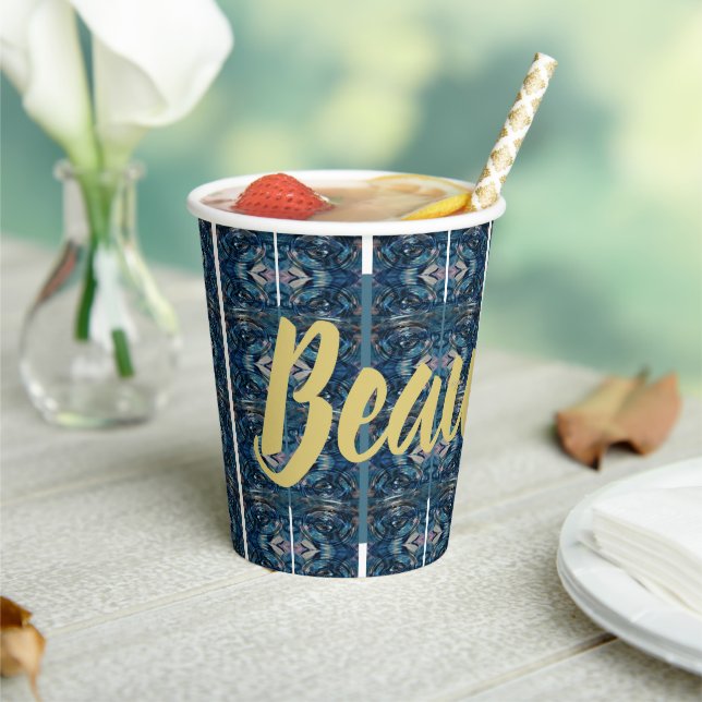 Blue Beautiful Party Cups by Poet Adiela Akoo - Sc Pappbecher (In Situ)