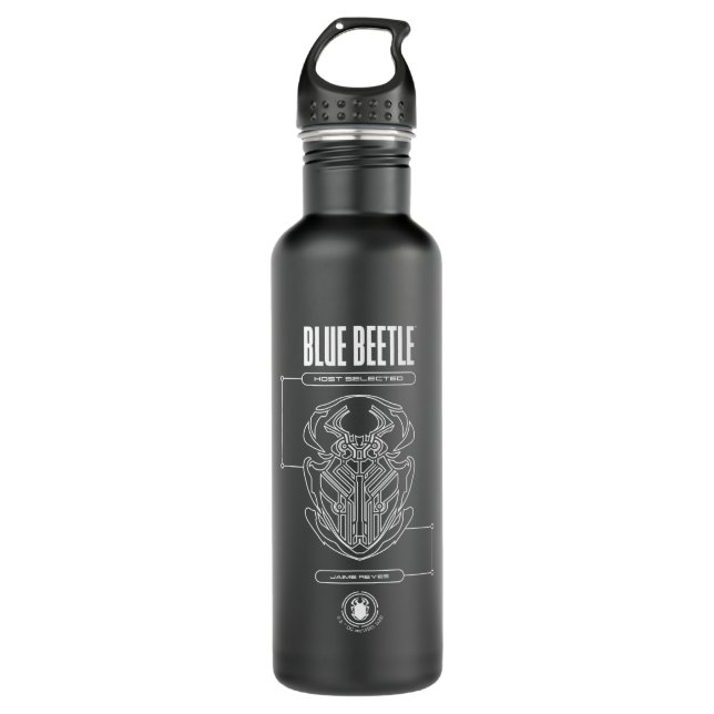 Blue Beetle Scarab Tech Graphic Edelstahlflasche (Vorderseite)