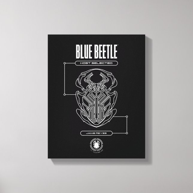 Blue Beetle Scarab Tech Graphic Leinwanddruck (Vorderseite)