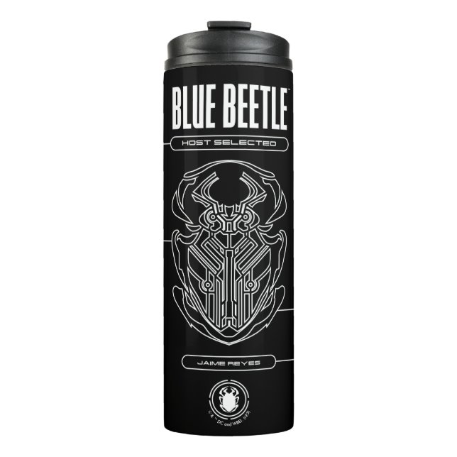 Blue Beetle Scarab Tech Graphic Thermosbecher (Vorderseite)