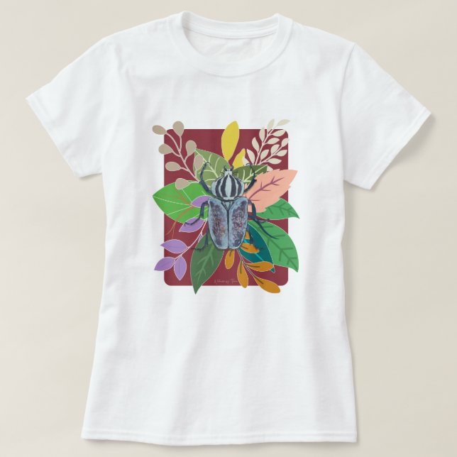 Blue beetle watercolor T-Shirt (Design vorne)