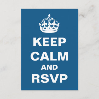 Blue Behalt Calm Wedding RSVP Karte